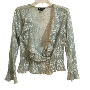 Vintage I. N Studio Womens PL Lace Floral Mesh See Through Boho Y2K Forest Fairy
